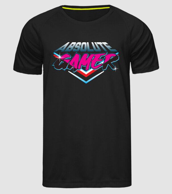 Absolute Gamer model negru pe tricou