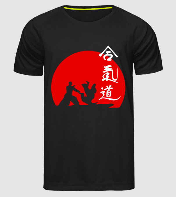Aikido model negru pe tricou