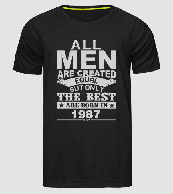 All men are created - 1987 model negru pe tricou