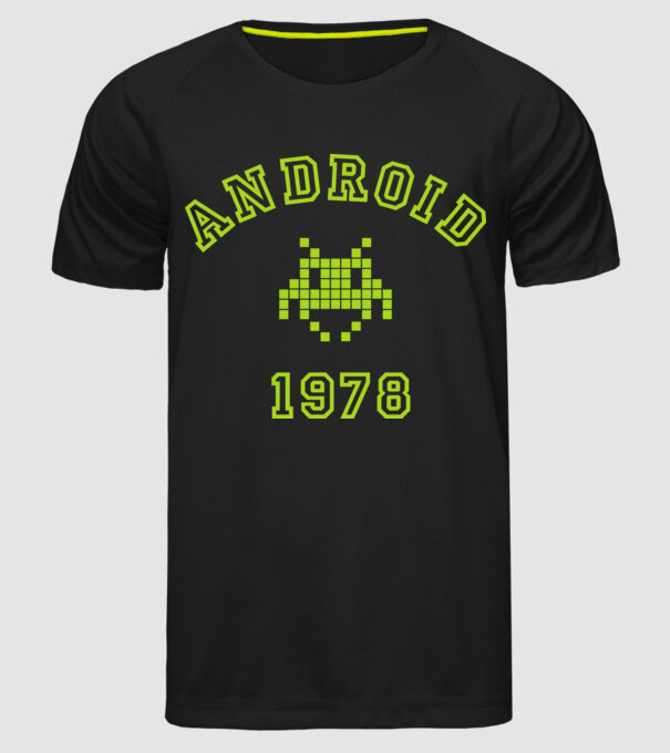 android model negru pe tricou