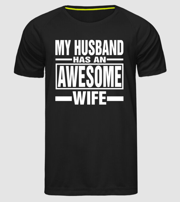 Awesome wife model negru pe tricou