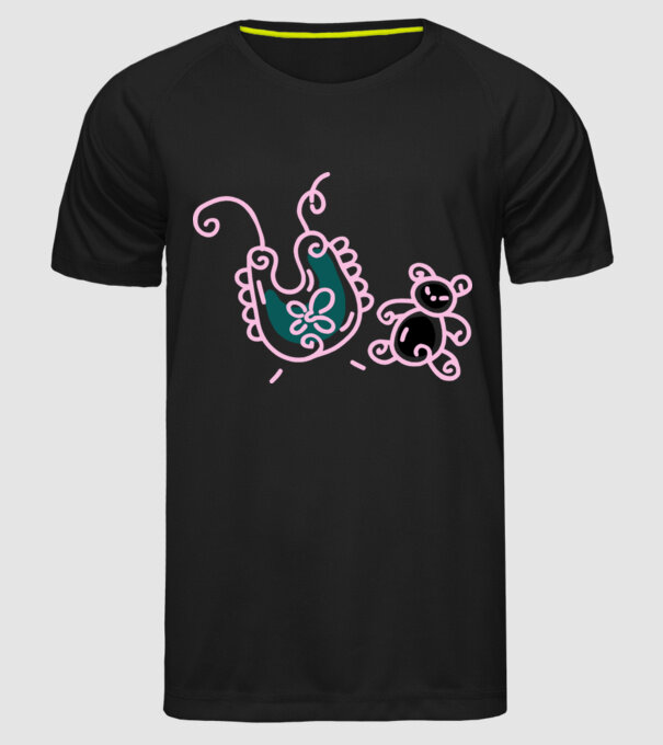 Bebe model negru pe tricou