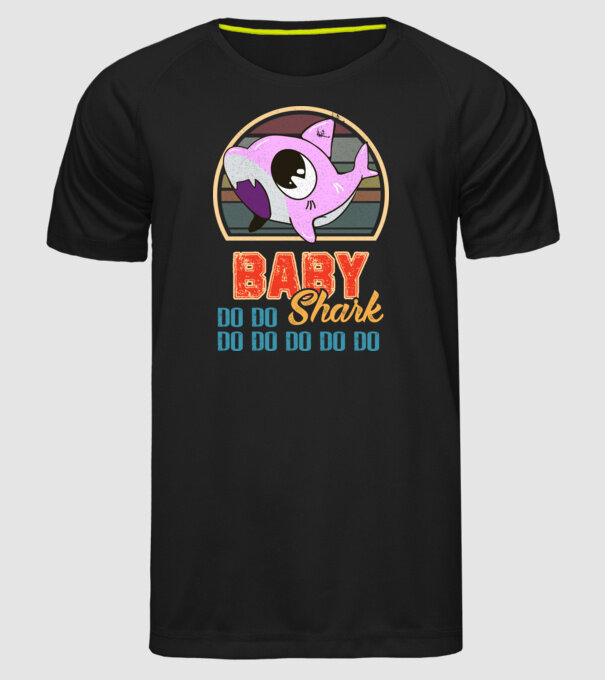 BabyGIRL shark model negru pe tricou