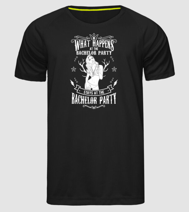 Bachelor party model negru pe tricou