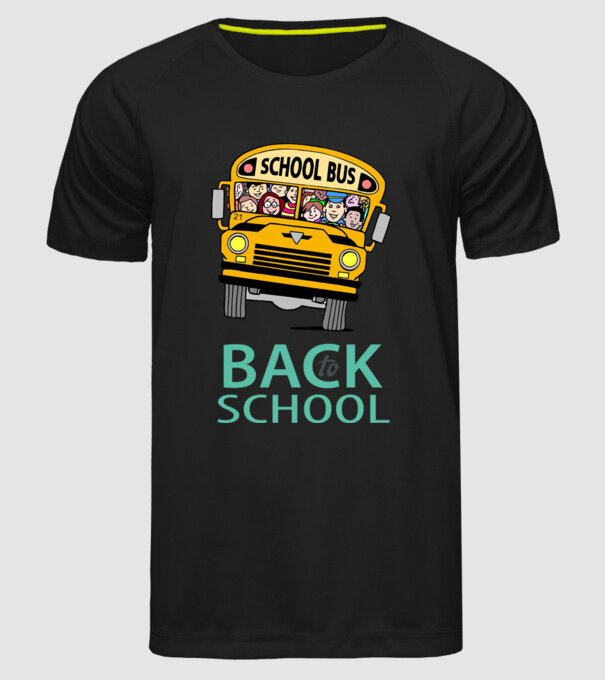 Back to school bus model negru pe tricou