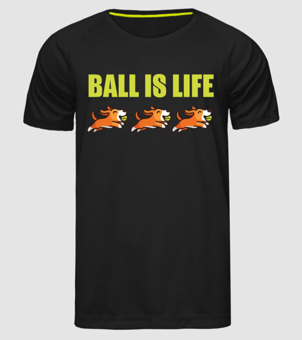 Ball is life model negru pe tricou