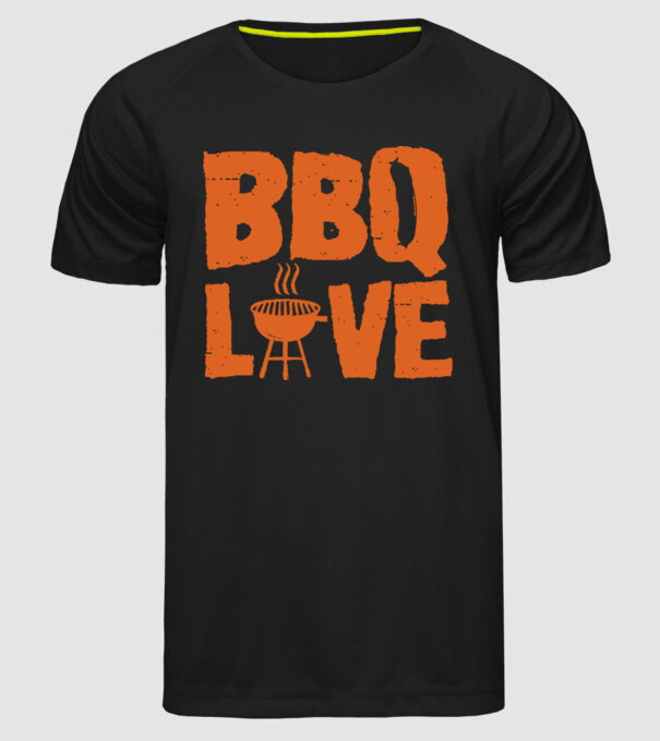 BBQ LOVE model negru pe tricou