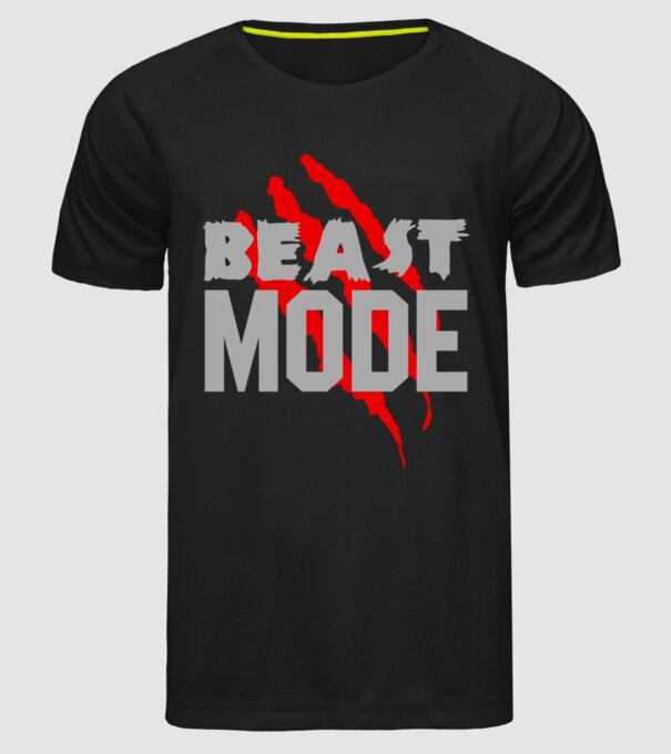 Beast mode model negru pe tricou