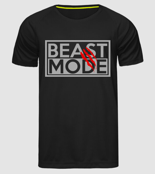 Beast mode model negru pe tricou