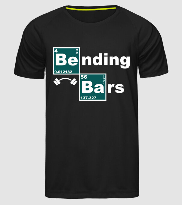 Bending bars model negru pe tricou