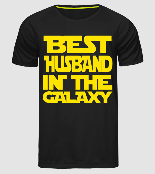 best husband in the galaxy model negru pe tricou