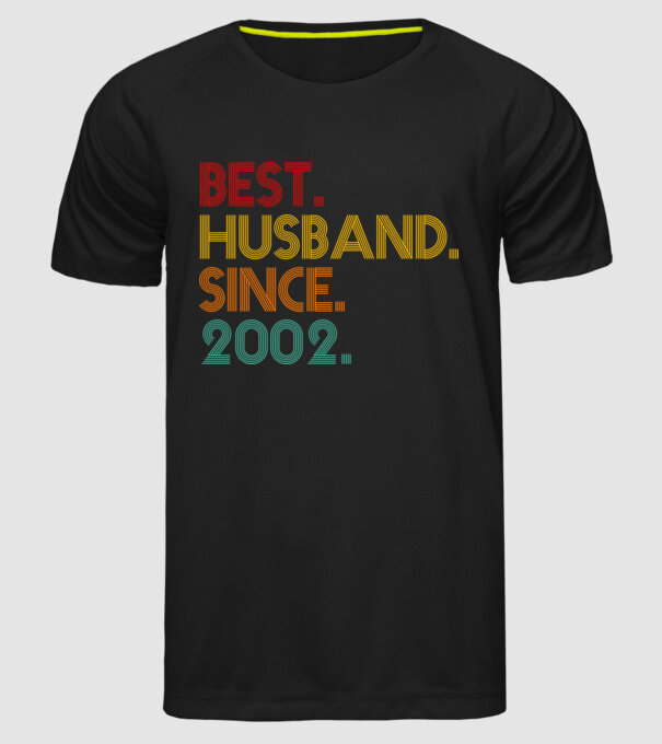 best husband since 2002 retro model negru pe tricou