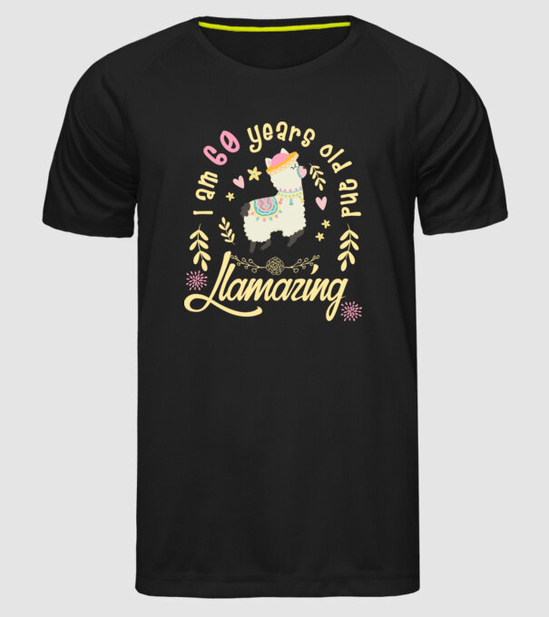 Birthday Llamazing 60 years old model negru pe tricou