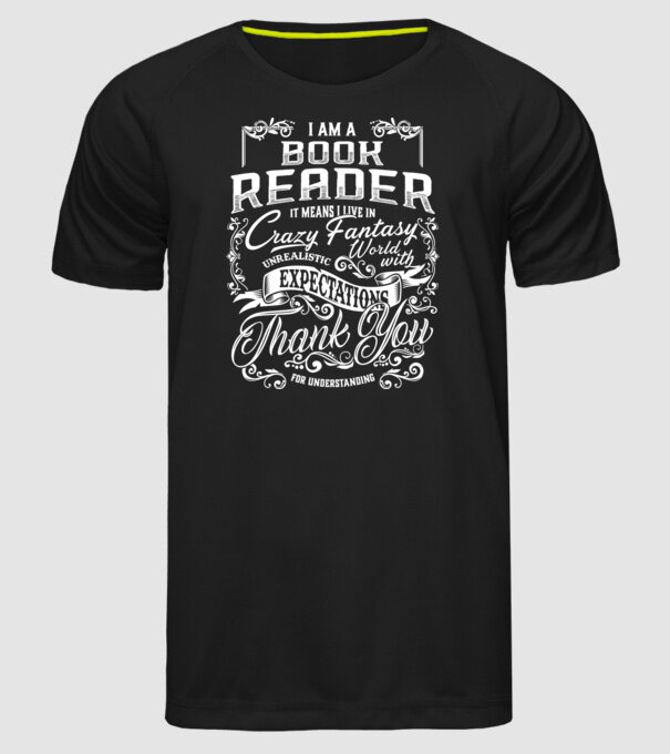 Book reader model negru pe tricou