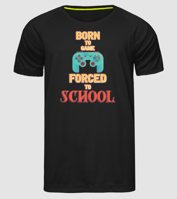 Born to game model negru pe tricou
