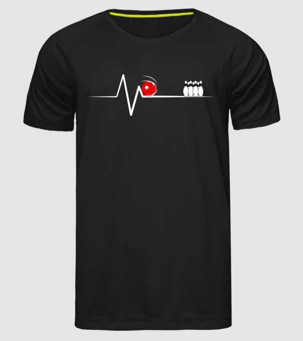 Bowling EKG model negru pe tricou