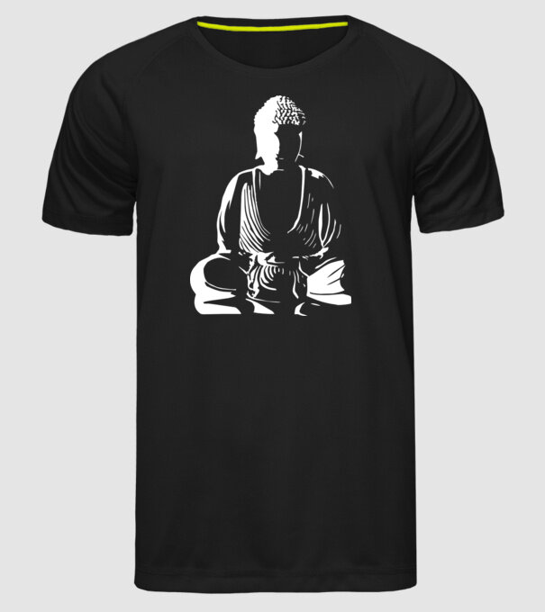 buddha silhouette model negru pe tricou