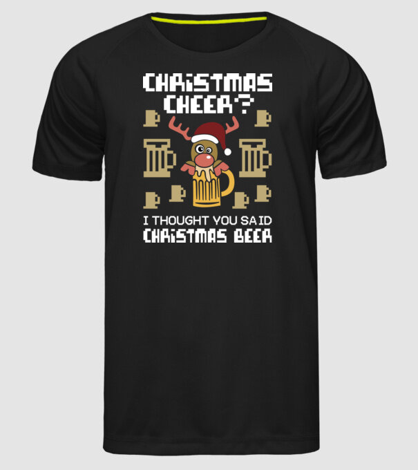 Christmas beer pulovăr urât model negru pe tricou