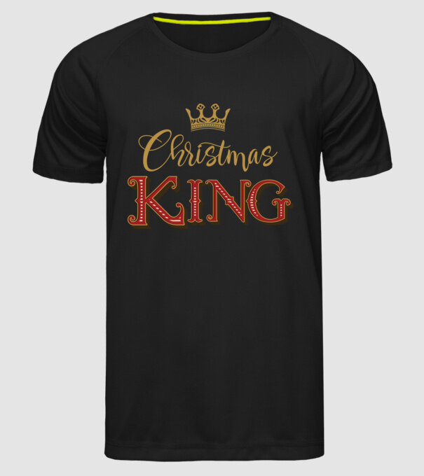 Christmas King model negru pe tricou