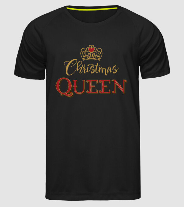 Christmas Queen model negru pe tricou