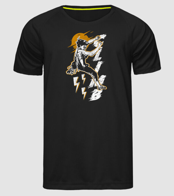 CLIMB retro model negru pe tricou