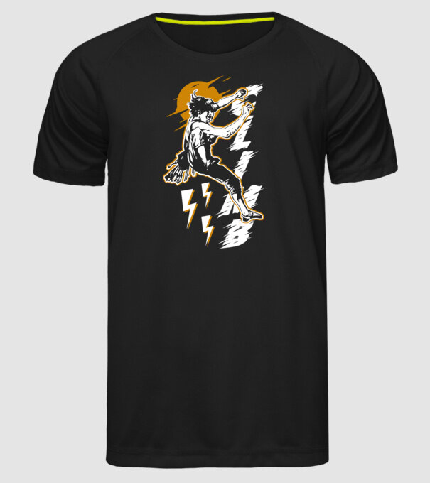 CLIMB retro model negru pe tricou