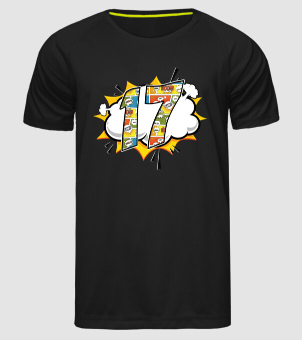 Birthday Comic Number 17 model negru pe tricou
