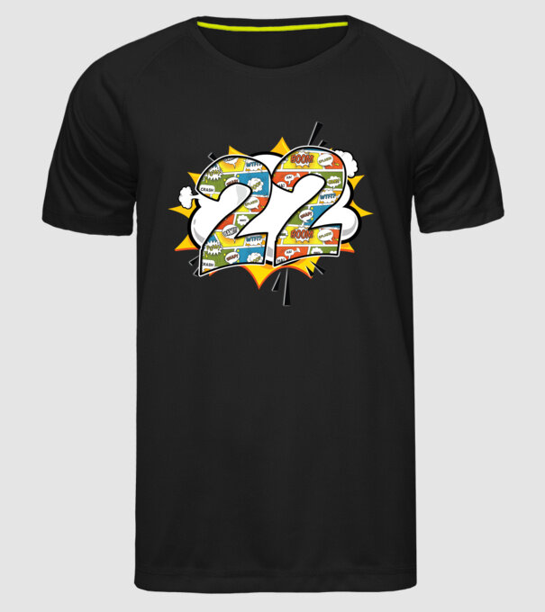 Birthday Comic Number 22 model negru pe tricou