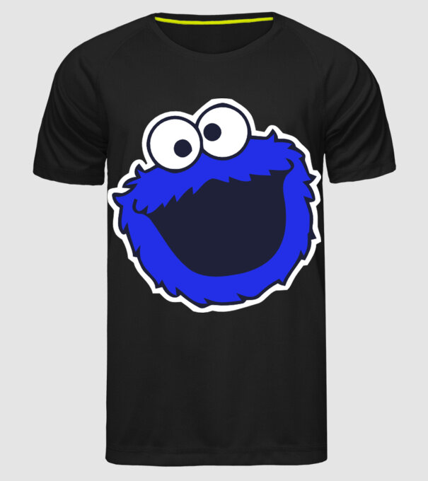 Cookie Monster Face model negru pe tricou