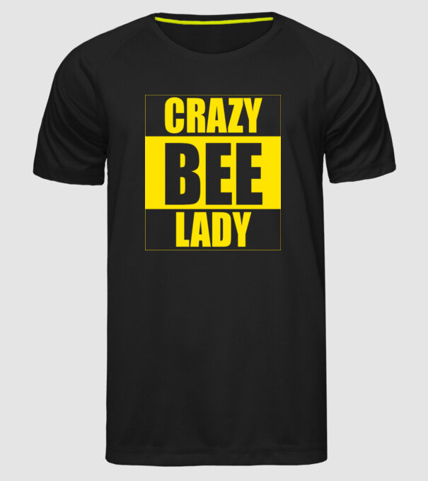 Crazy bee lady model negru pe tricou
