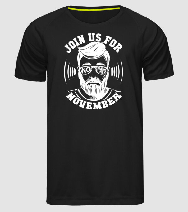 Alătură-te mișcării No Shave November (engleză) model negru pe tricou
