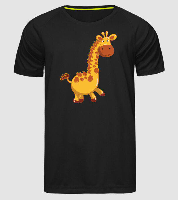 Cute giraffe model negru pe tricou