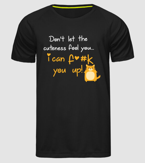 Cuteness model negru pe tricou
