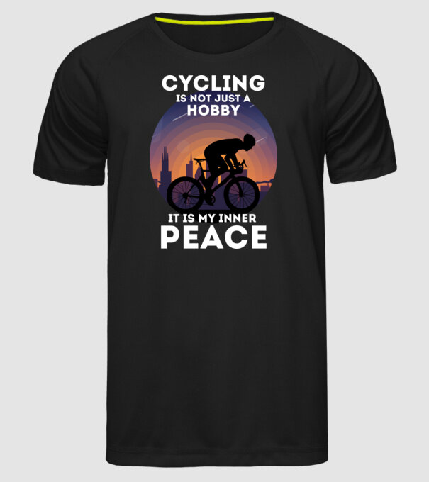 cycling is not just a hobby model negru pe tricou