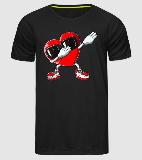 Dab inima model negru pe tricou