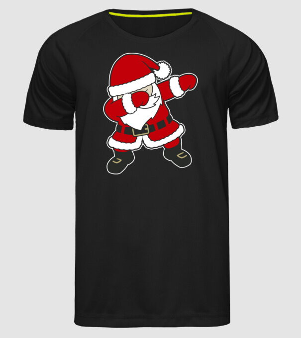 Dabbing Santa model negru pe tricou