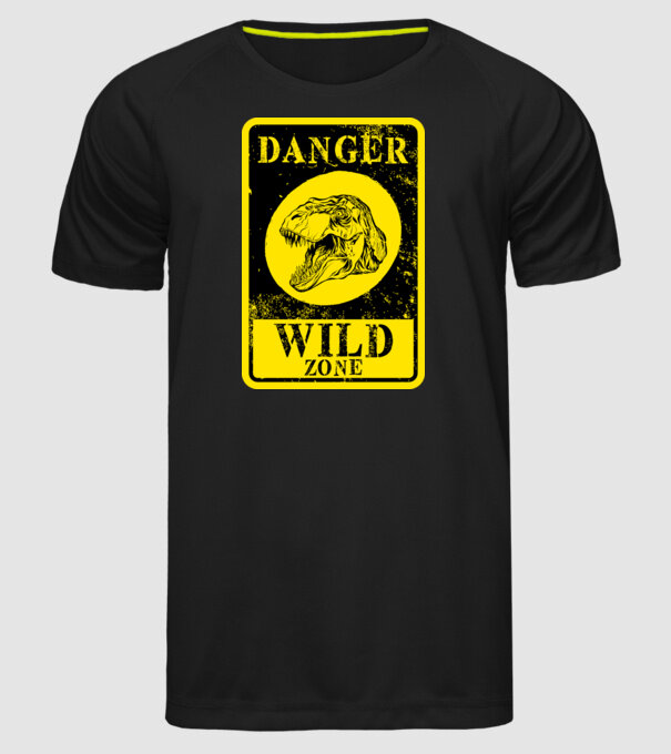 Danger wild zone model negru pe tricou