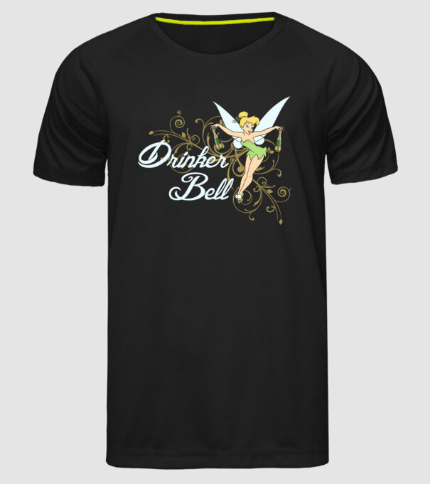 Drinkerbell model negru pe tricou