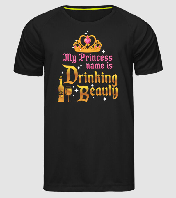 Drinking beauty model negru pe tricou
