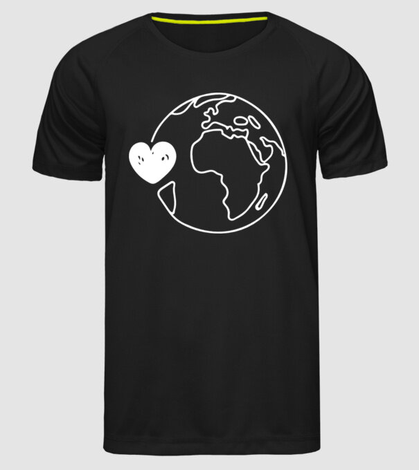 EarthLogo model negru pe tricou