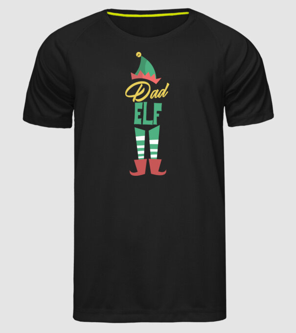 Elf family dad model negru pe tricou