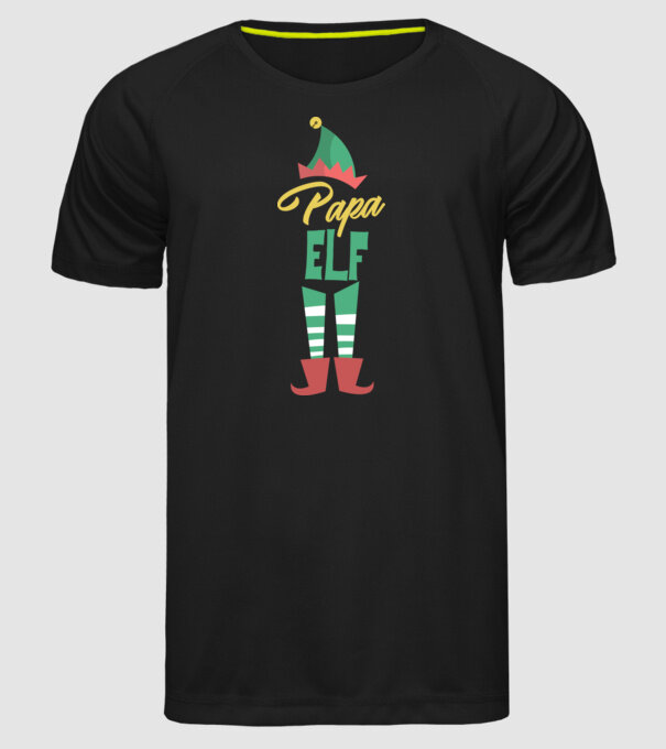 Elf family bunic model negru pe tricou