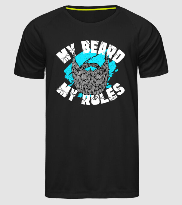 Barba mea, regulile mele (engleză) model negru pe tricou
