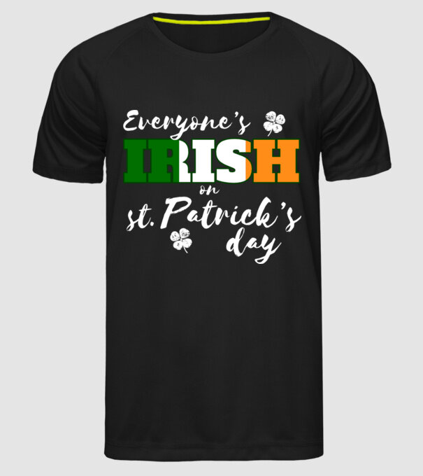 Everyone is irish flag model negru pe tricou