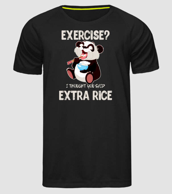 Exercise panda light model negru pe tricou