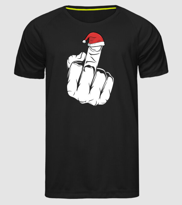 f u christmas model negru pe tricou