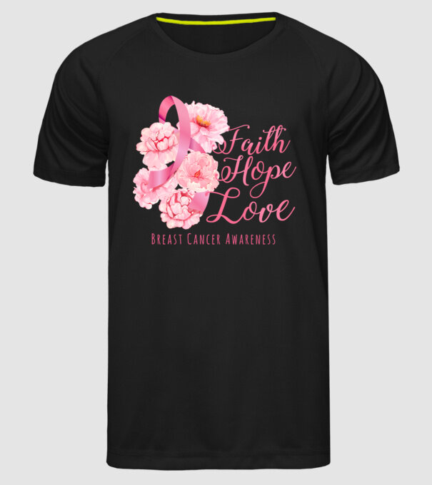 Faith hope love model negru pe tricou