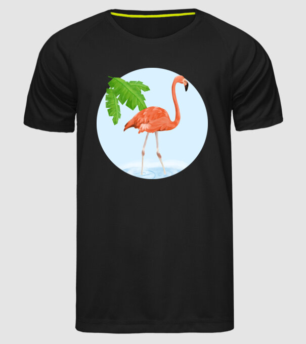 Flamingo model negru pe tricou