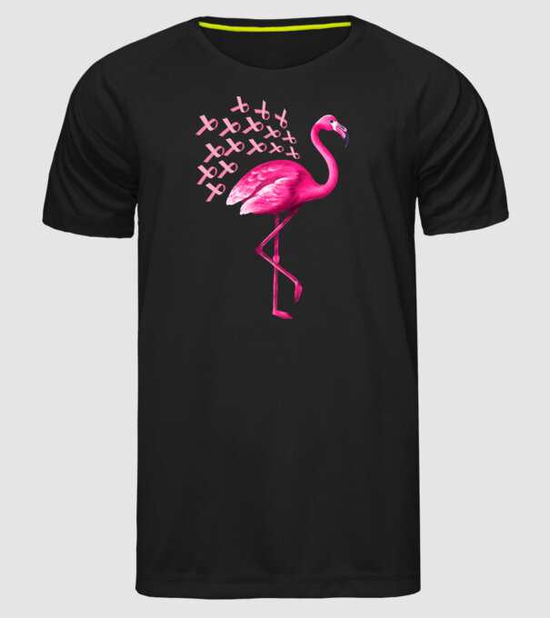 Flamingo pink model negru pe tricou