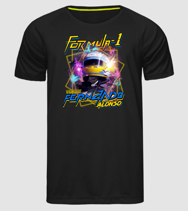 FORMULA 1 ALONSO model negru pe tricou
